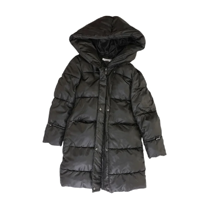 Black Solid Puffer Coat A-Line Ball Gown Mermaid