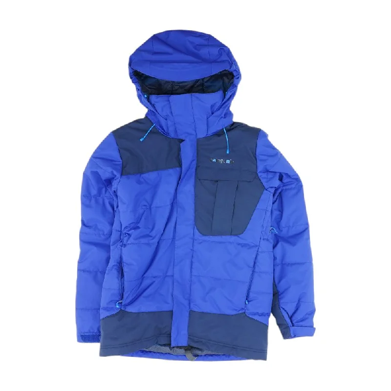 Blue Color Block Ski Coat Jersey Tulle Batik