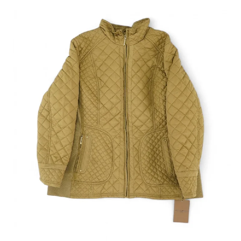 Brown Solid Coat Parka Anorak Hoodie