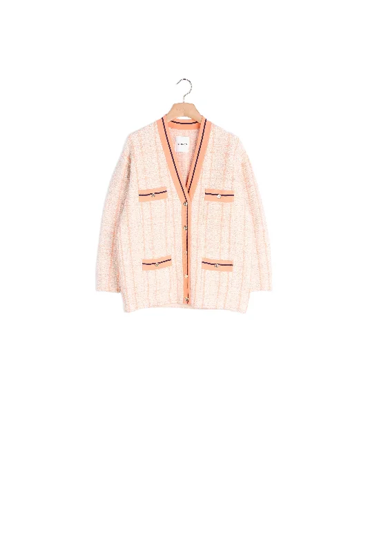 Cardi-coat en tweed Welt Pockets Slit Pockets Flap Pockets