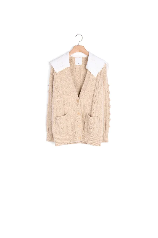 Cardi coat en maille fantaisie Front Pockets Side Pockets Patch Pockets