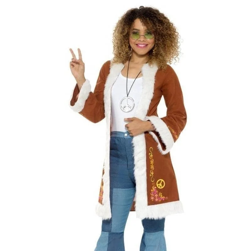 Retro Afghan Coat Adult Brown Trapeze Tunic Caftan