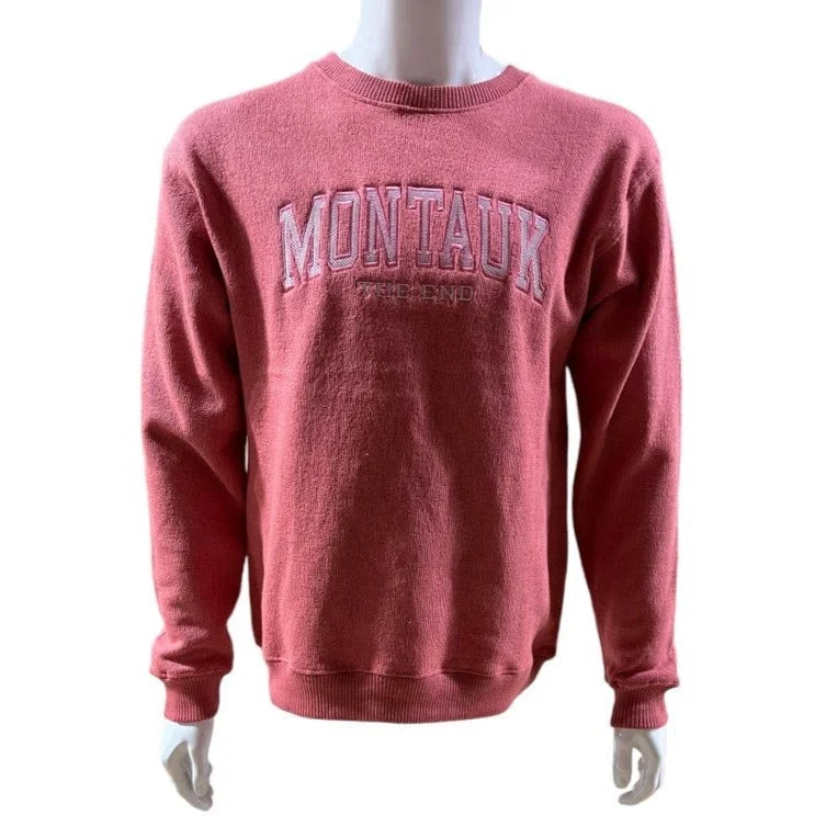 Adult Montauk The End Embroidered Nantucket Pullover Crewneck Asymmetrical Neck Pullover