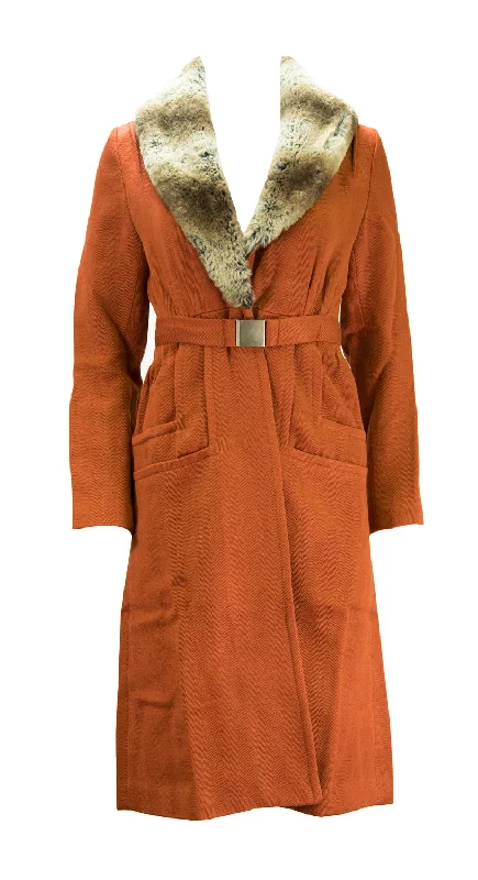 ALICE'S PIG Women's Red Georgette's Glam Wool Coat AP0218A NWT Knit Woven Fleece