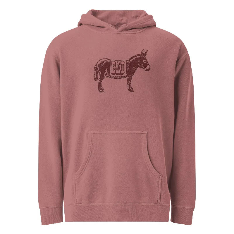 Bad Ass Vintage Wash Pullover Hoodie Deep Neck Pullover