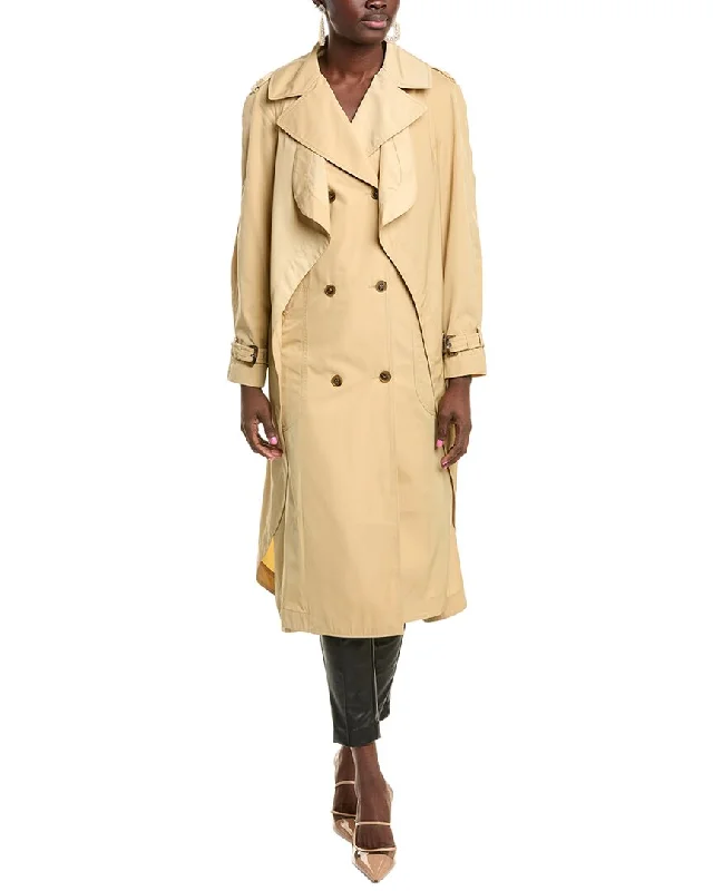 Alberta Ferretti Trench Coat Satin Silk Chiffon
