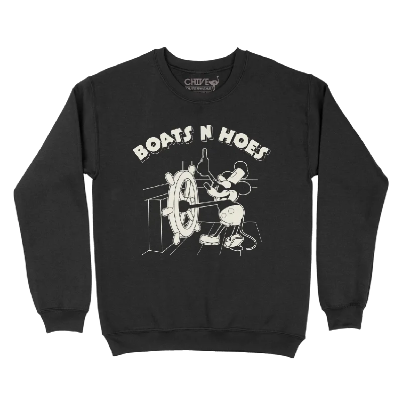 Boats N Hoes Unisex Pullover Crewneck Polo Neck Sweater