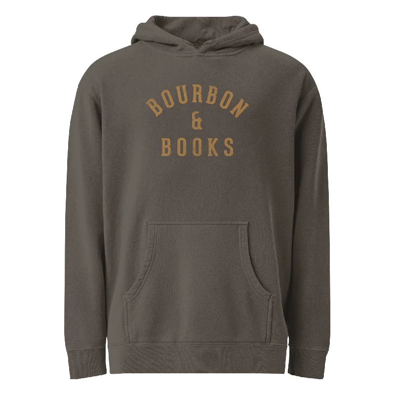 Bourbon & Books Vintage Wash Pullover Hoodie Honey Neck Pullover