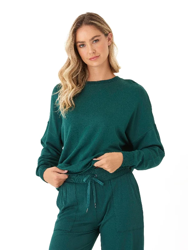 Cathy Boyfriend Feather Fleece Pullover High Neck Pullover