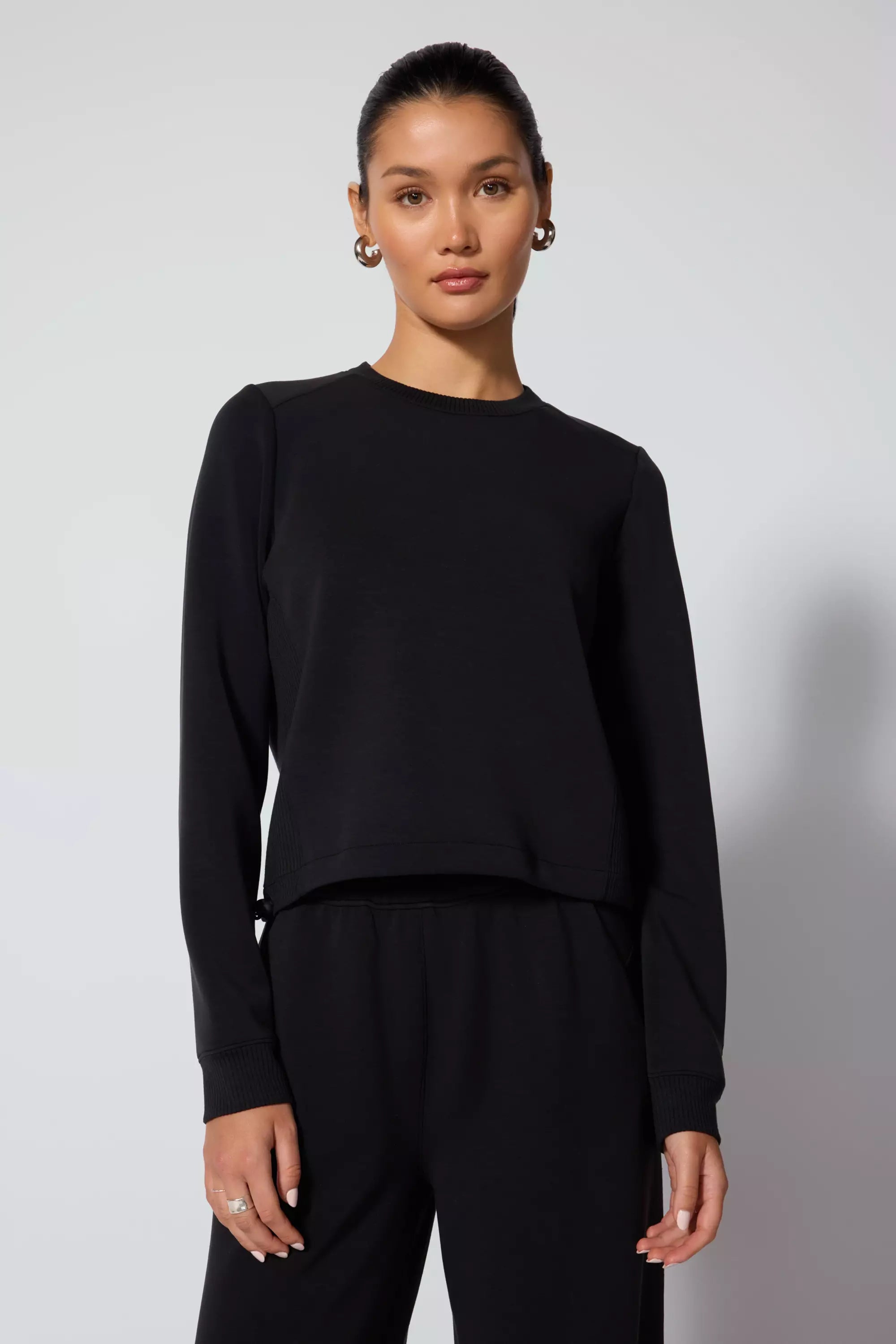 Dreamweave Pullover - Black Shawl Collar Sweater