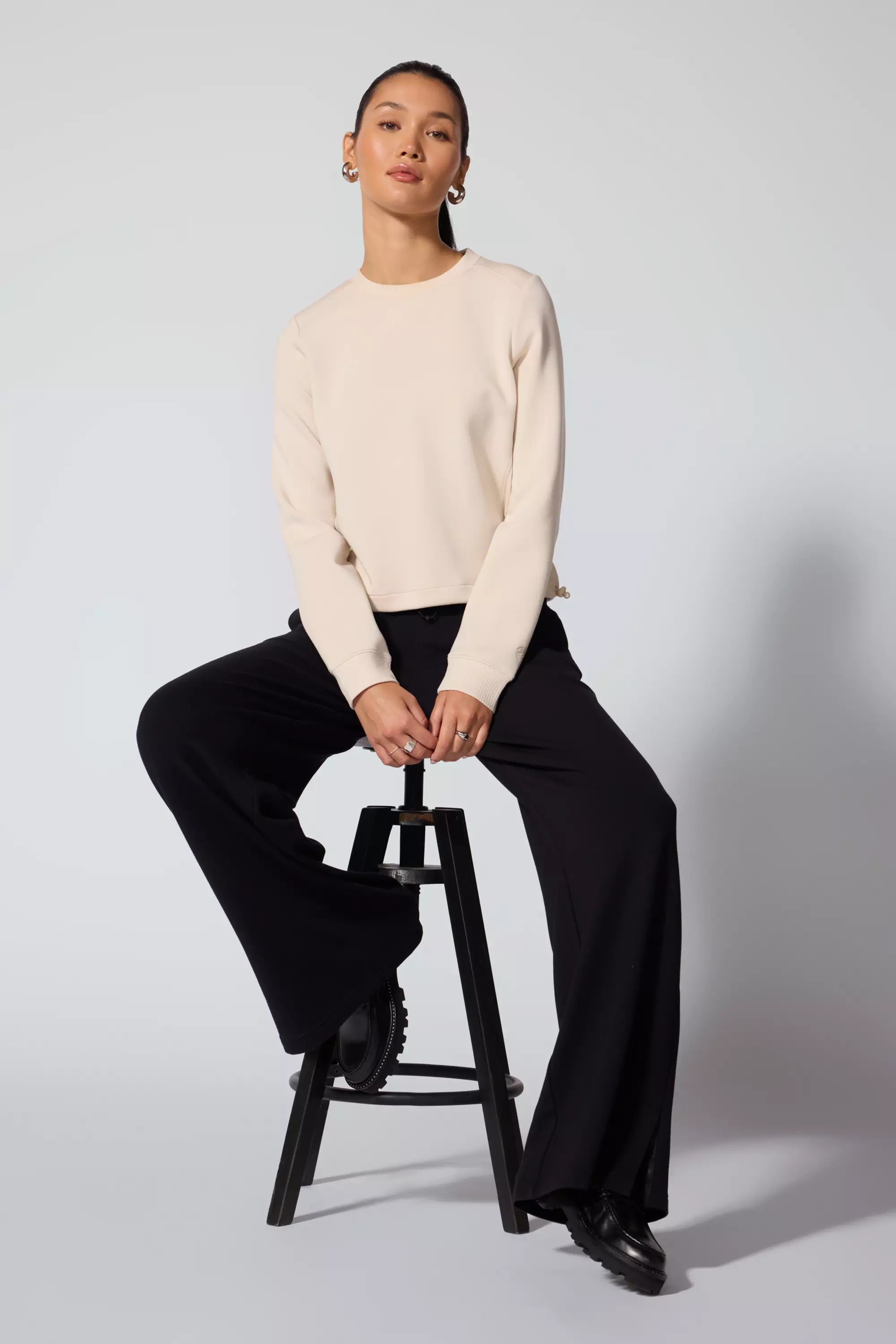 Dreamweave Pullover - Stone Mock Neck Pullover