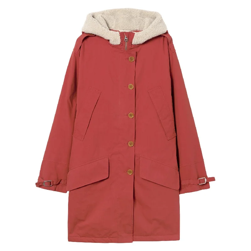 Gant Rugger Women's The Winter Flyer Coat, Small, Desert Sunset Zip Front Button Front Snap Front