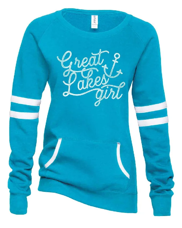 Great Lakes Girl - Ladies' Varsity Pullover Turtleneck Warm Pullover