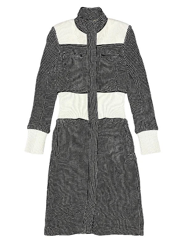 Hanley Mellon Women's Polka Dot Tweed Trench Coat 0 Black Down Puffer Quilted