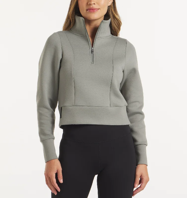 LuxBreak Half-Zip Pullover Sheath Sleeve Elegant