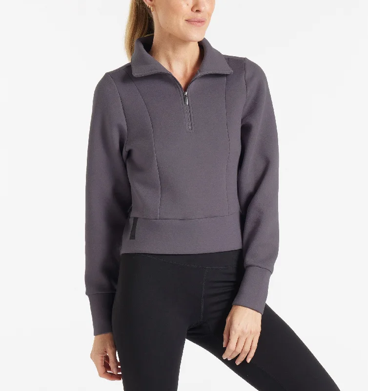 LuxBreak Half-Zip Pullover Short Sleeve Top