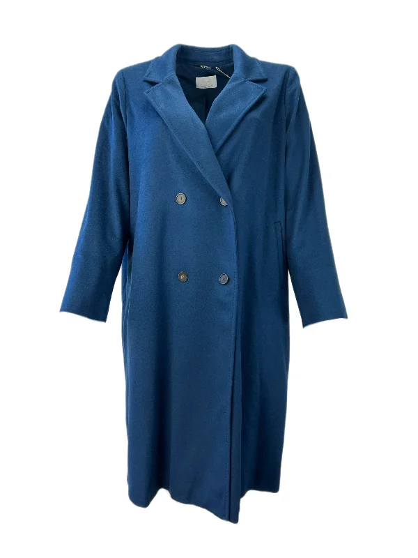 Marina Rinaldi Women's Blue Titolo  Button Down Front Coat NWT Bodycon Sheath Shift