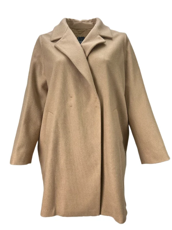 Marina Rinaldi Women's Camel Oltre Notch Collar Coat NWT Asymmetrical Diagonal princess