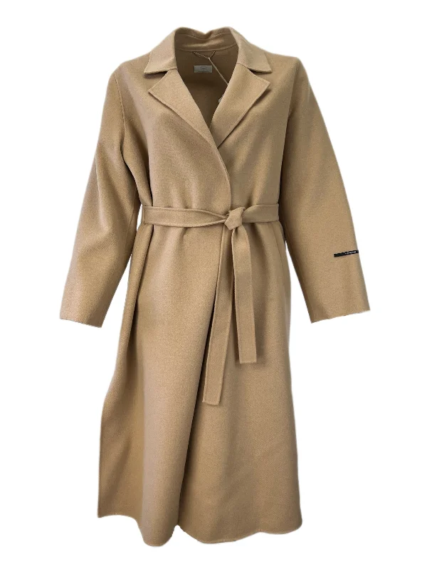 Marina Rinaldi Women's Cammello Teorema Notch Collar Coat Size 20W/29 Trim Padded Insulated