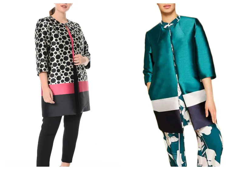 MARINA RINALDI Women's Natascia Colorblock Coat $485 NWT Vest Waistcoat Gilet