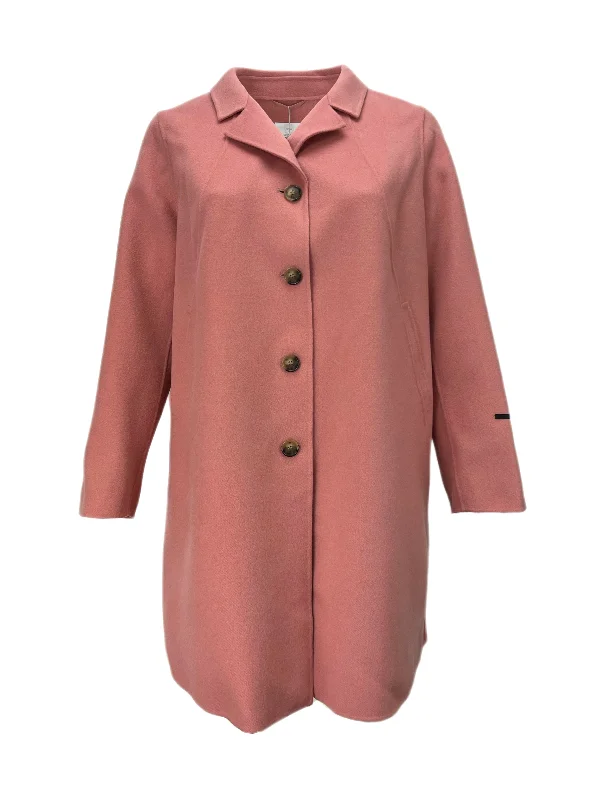 Marina Rinaldi Women's Pink Timo Wool Coat NWT Off-the-Shoulder Jacket Double-Breasted Coat Single-Breasted Coat