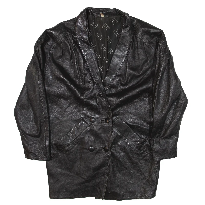 Pea Coat Black Womens L Pockets Sleeves Lining
