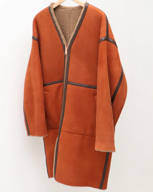 Mouton Reversible Coat Suede Jacket Faux Fur Jacket Puffer Jacket