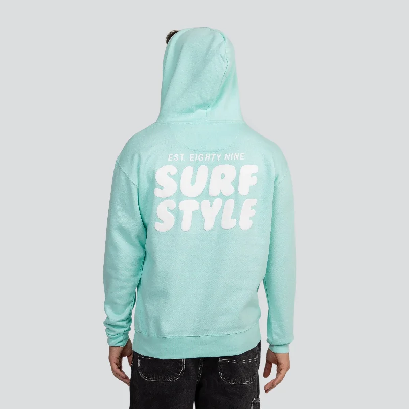 Surf Style Puff Fleece Pullover Hoodie Long Sleeve Pullover