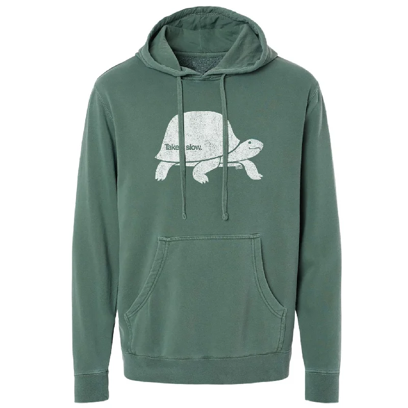 Take It Slow Vintage Wash Pullover Hoodie Slim Sleeve Pullover