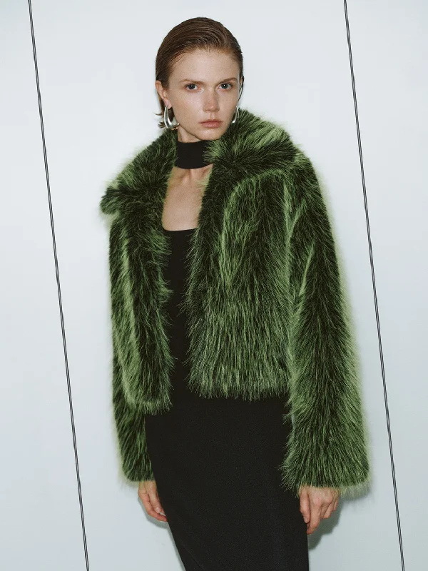 Vogue Fur Coats Shawl Collar Notch Collar Lapel Collar