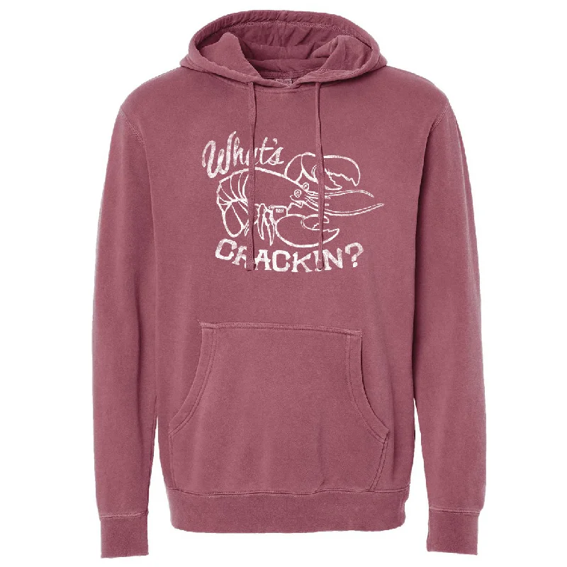 What's Crackin Vintage Wash Pullover Hoodie V-Neck Stylish Pullover
