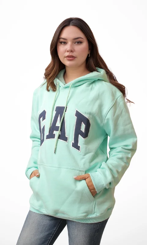 Women Vintage Pullover Hoodie (Mint) Honey Neck Pullover
