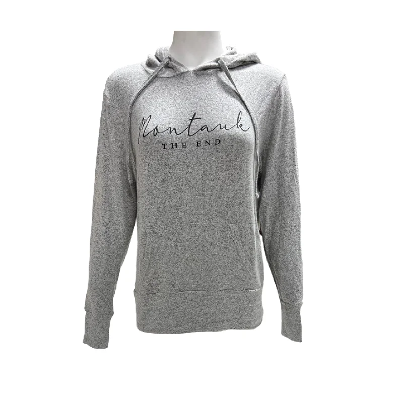 Womens Raz Wear Montauk The End Stretch Terry Fleece Hooded Pullover Crew Neck Wool