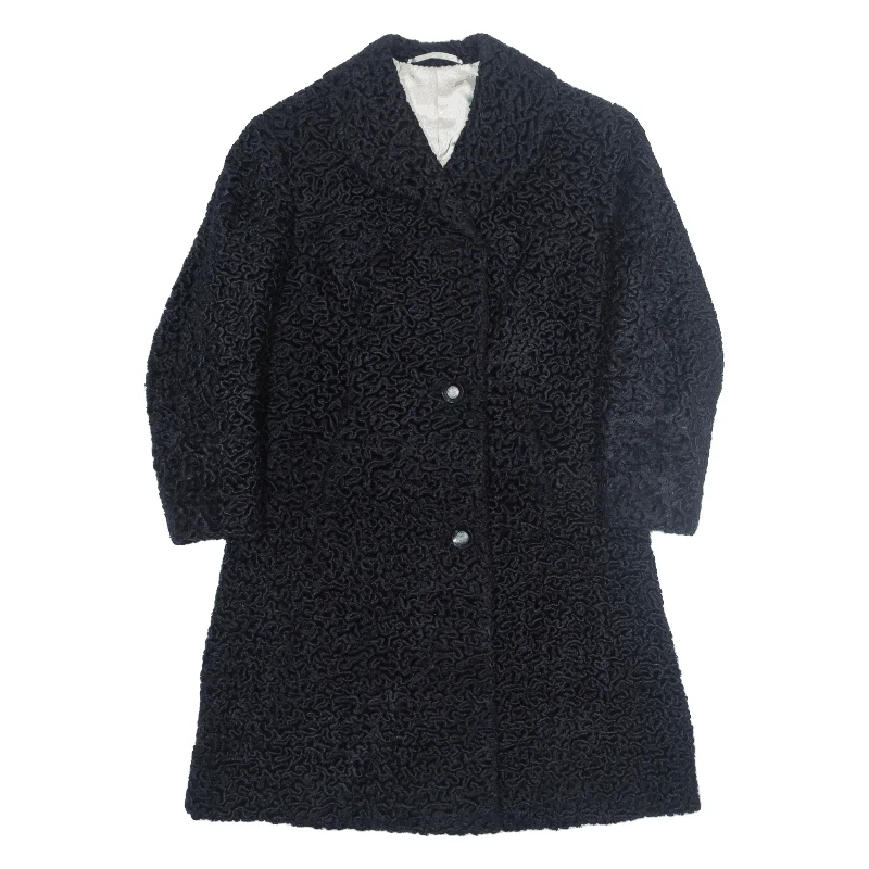 Womens Trench Coat Black 90s M Trench Wool Cashmere