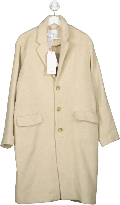 American Vintage Cream Vintage Classic Coat UK S Parka Down Jacket Wool Coat
