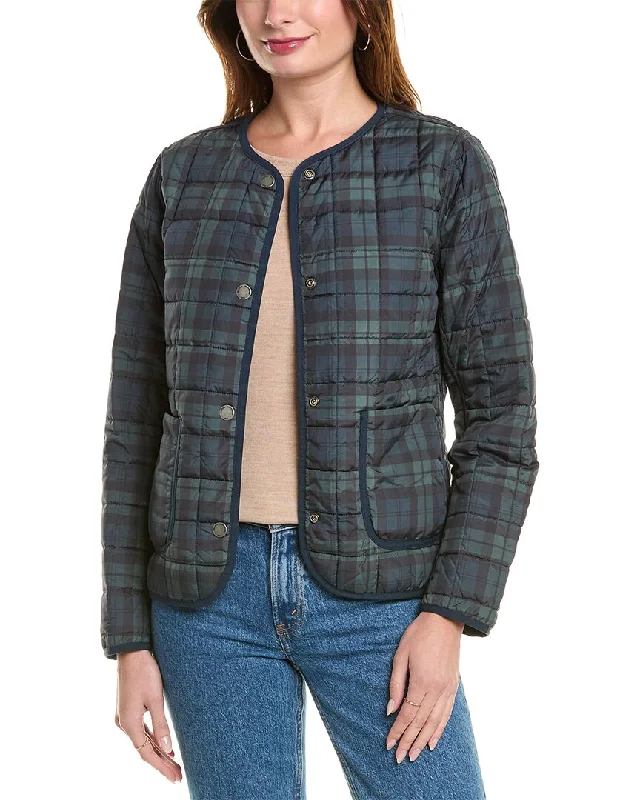 Brooks Brothers Quilted Reversible Puffer Coat Stole Shawl Scarf