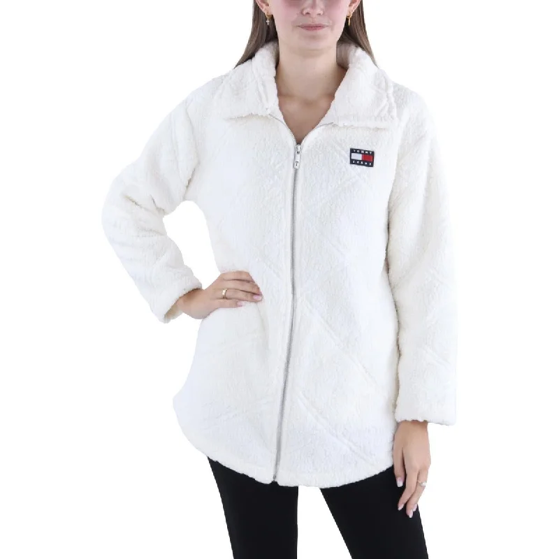 Womens Short Warm Faux Fur Coat Trench Raincoat Windbreaker