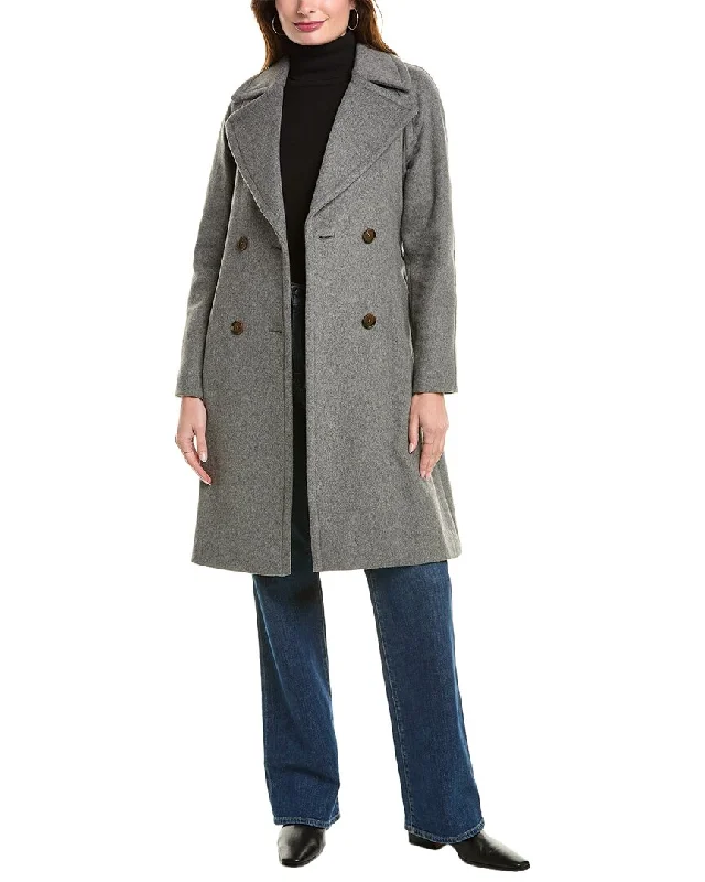 Brooks Brothers Wool-Blend Coat Pleated Ruffled tiered