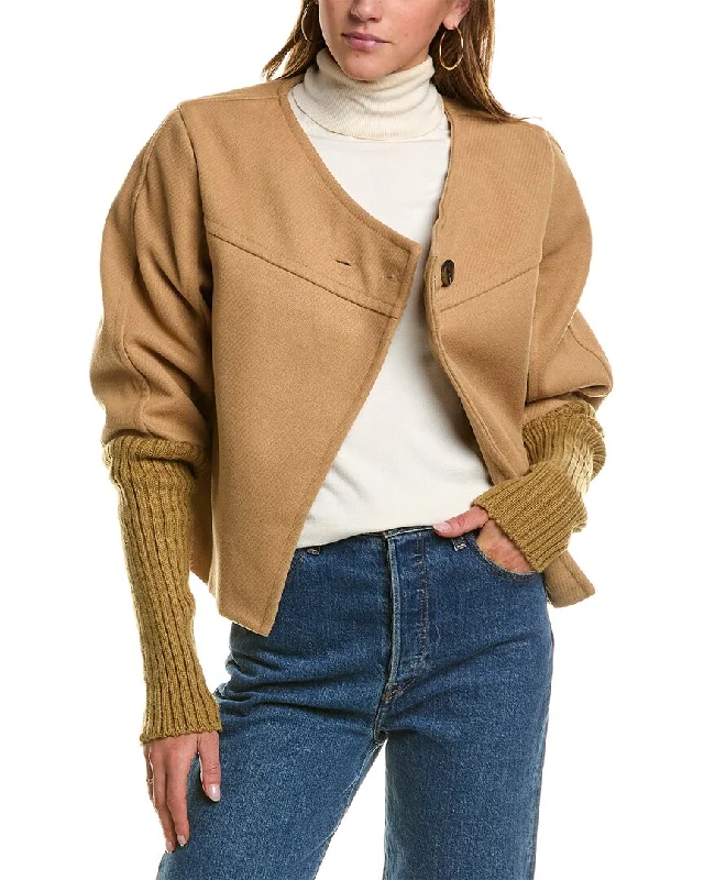 Abbey Coat Solid Print Jacquard