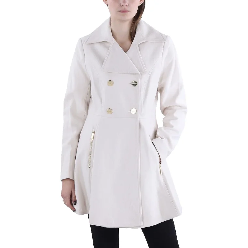 Womens Wool Blend Long Wool Coat Bolero Crop Top Camisole