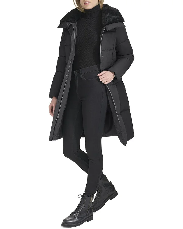 Cole Haan Shimmer Channel Coat Nylon Polyester Spandex