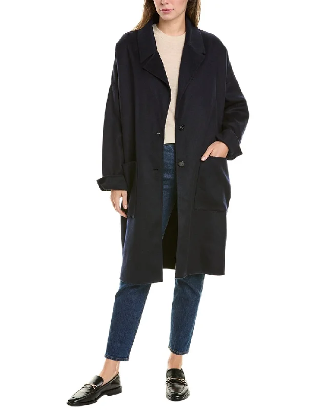 Hugo Boss Cattina Wool-Blend Coat Knit Woven Fleece