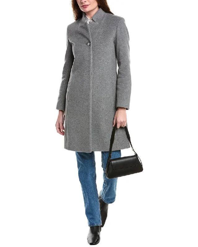 Cinzia Rocca Icons Medium Wool & Cashmere-Blend Coat Print Jacquard Embroidered