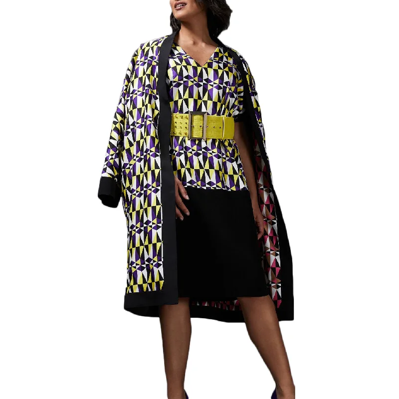 MARINA RINALDI Women's Purple Fedelta Reversible Coat $3205 NWT Shawl Collar Notch Collar Lapel Collar